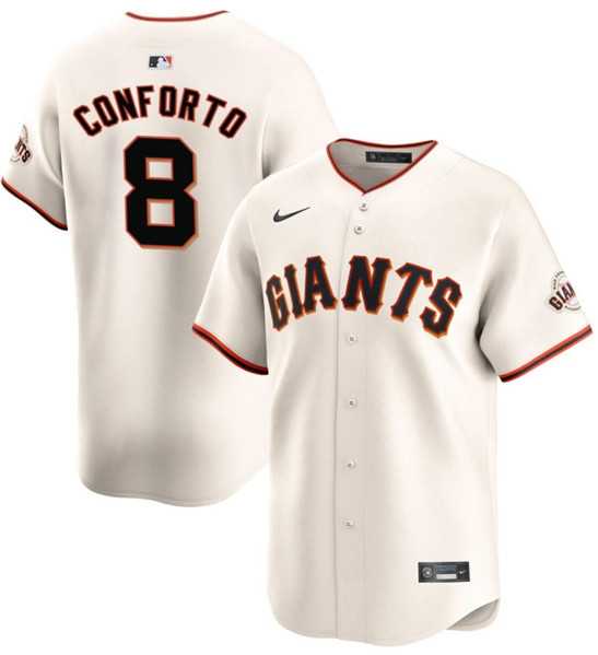 Mens San Francisco Giants #8 Michael Conforto Cream Cool Base Stitched Baseball Jersey Dzhi